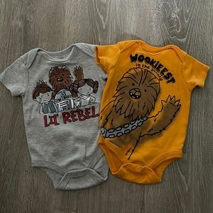Two Star Wars 3-6 month onsies